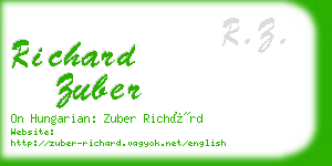 richard zuber business card